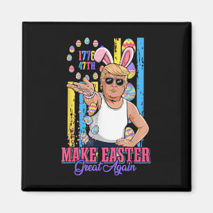 Funny Bunny Trump 47. Salt Bae Meme macht Ostern G Magnet