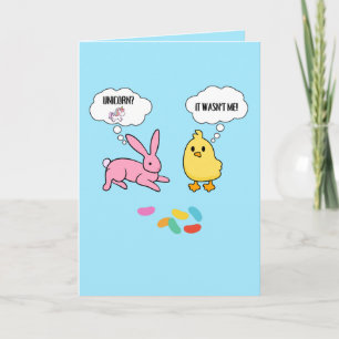 Funny Bunny und Chick Ostercard Dankeskarte