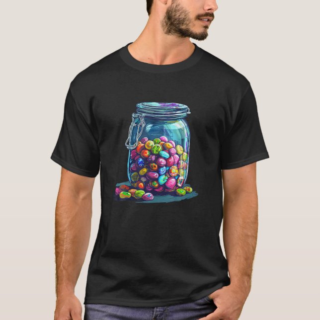 Funny bunt Süßigkeiten und Süßigkeiten in Glas T S T-Shirt (Vorderseite)