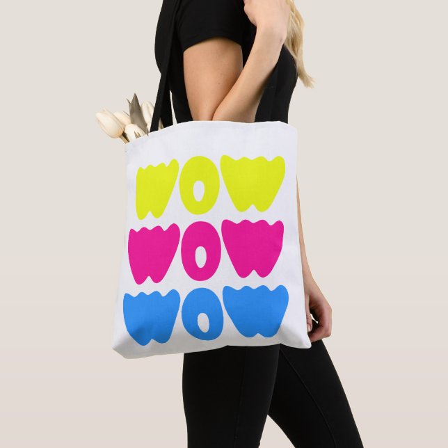 Funny bunt WOW Sprichwort Simple Pink Blue Gelb (Von Nahem)