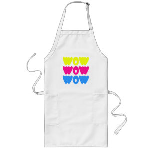 Funny bunt WOW Sprichwort Simple Pink Blue Gelb Lange Schürze