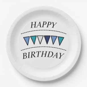 Funny Bunting Happy Birthday Pappteller