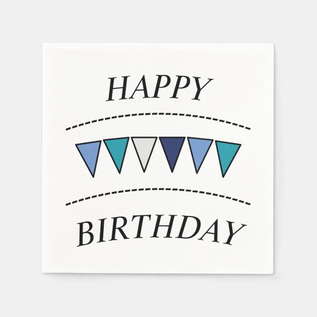 Funny Bunting Happy Birthday Serviette (Vorderseite)