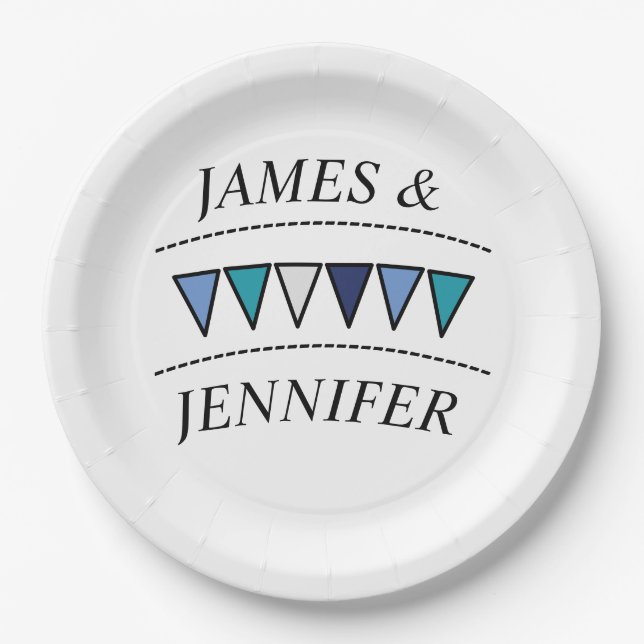 Funny Bunting Names Pappteller (Vorderseite)