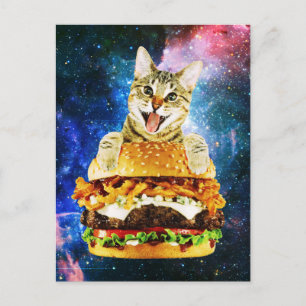 Funny Burger Cat Postkarte