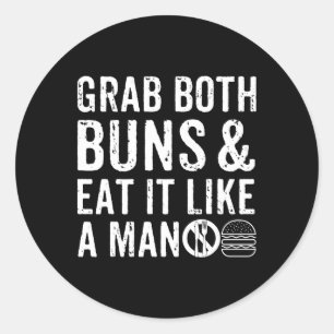 Funny Burger Grillen Men Gift Burger Lover Real Am Runder Aufkleber