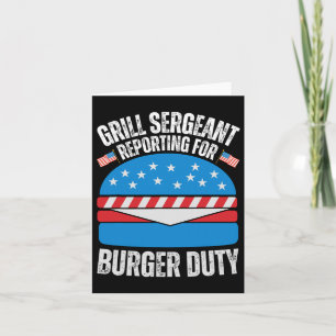 Funny Burger liebt die amerikanische Flagge Happy  Karte