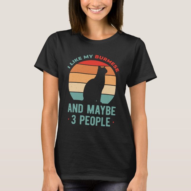 Funny Burmese Cat T-Shirt (Vorderseite)