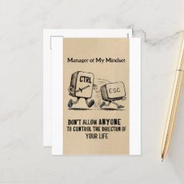 Funny Büro Humor: Manager von My Mindset Postcard Feiertagspostkarte