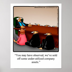 Funny Büro Humor Poster "Company Assets"