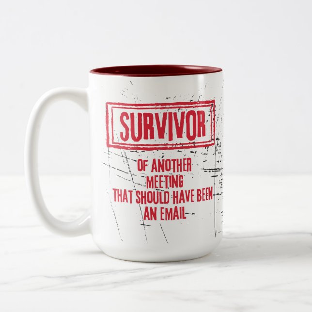 Funny Büro Humor Workplace Joke Zweifarbige Tasse (Links)