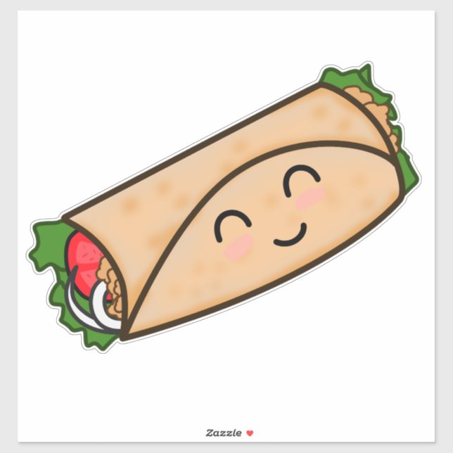 FUNNY BURRITO DIE-CUT STYLE DECAL STICKER FÜR AUTO (Blatt)