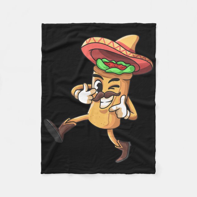Funny Burrito Mexican Cinco De Mayo Fiesta Kostüm Fleecedecke (Vorderseite)