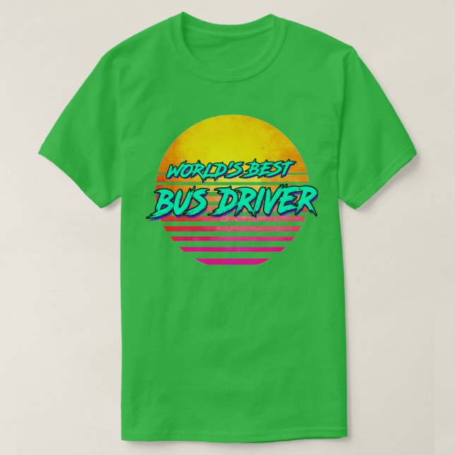 Funny Bus Driver Retro 1980s Geschenk T-Shirt (Design vorne)