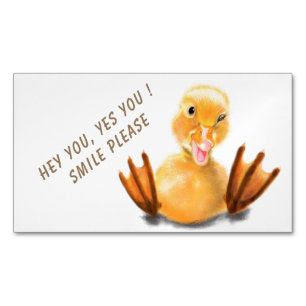 Funny Business Card Magnet mit Happy Yellow Duck
