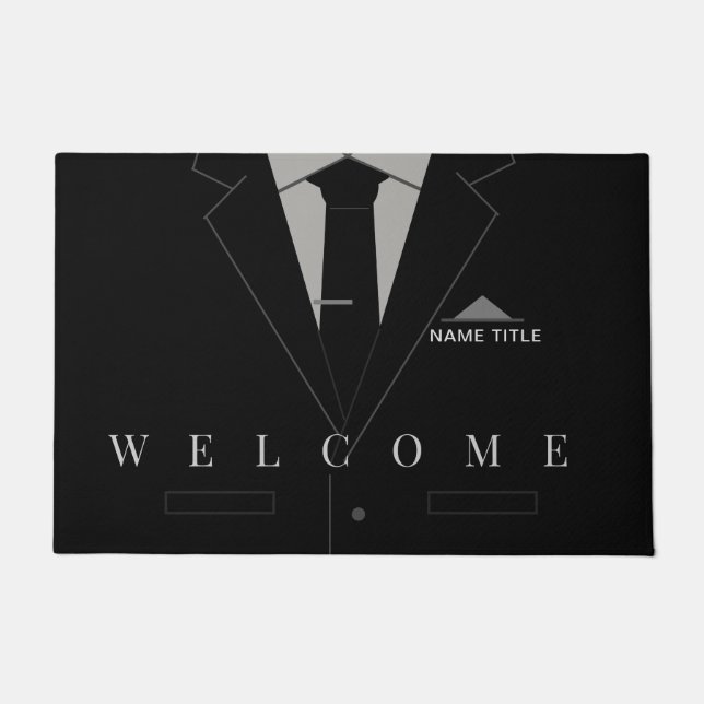 Funny Business Doormat mit Individuelle Name Text Fußmatte (Vorderseite)