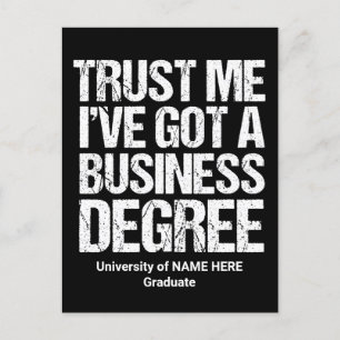 Funny Business School Abschluss Custom Uni Postkarte