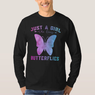 Funny Butterfliegen Lover Just A Girl Who Lieben H T-Shirt