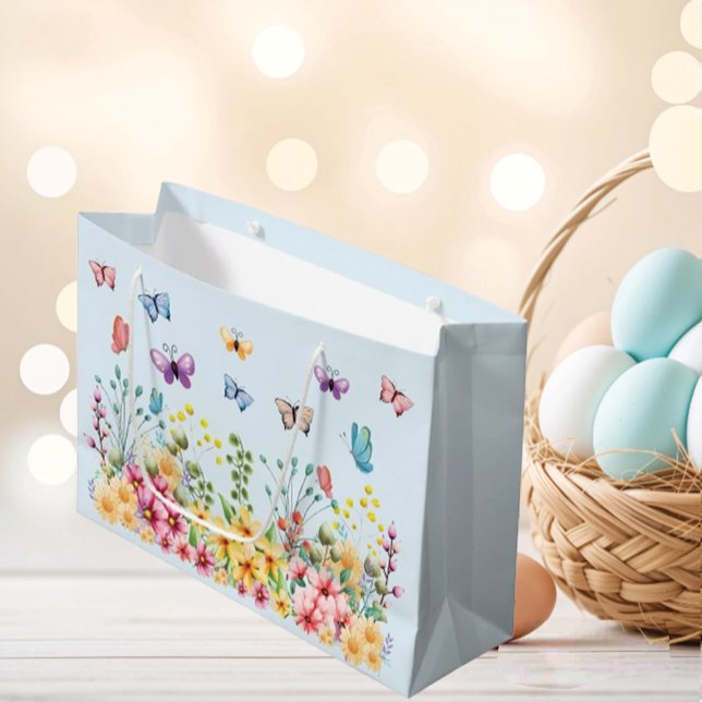 Funny Butterflies Happy Oaster Day Große Geschenktüte (Von Creator hochgeladen)