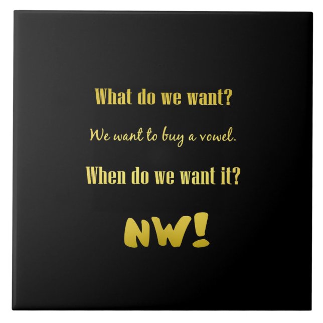 Funny Buy a Vowel — Now! Fliese (Vorderseite)