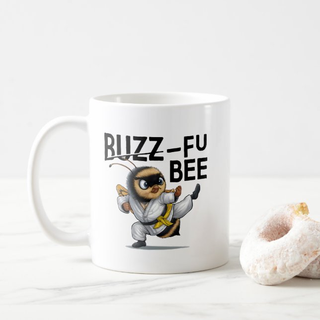 Funny Buzz-Fu Bee Martial Arts Kaffeetasse (Mit Donut)