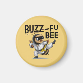 Funny Buzz-Fu Bee Martial Arts Magnet