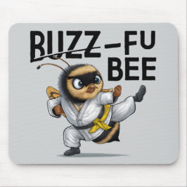 Funny Buzz-Fu Bee Martial Arts Mousepad