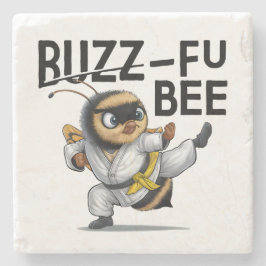 Funny Buzz-Fu Bee Martial Arts Steinuntersetzer
