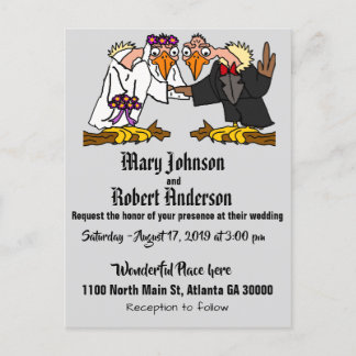 Funny Buzzard Braut und Groom Hochzeit Einladung