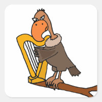 Funny Buzzard spielt Harfendesign