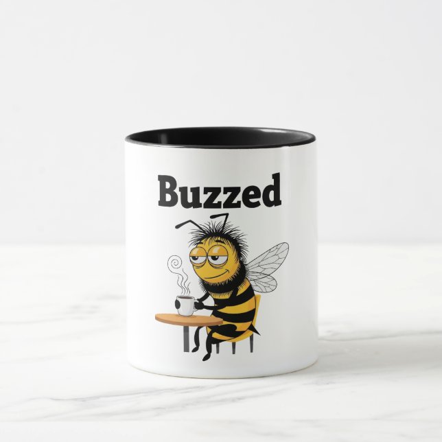 Funny Buzzed Bee Tasse (Zentrum)
