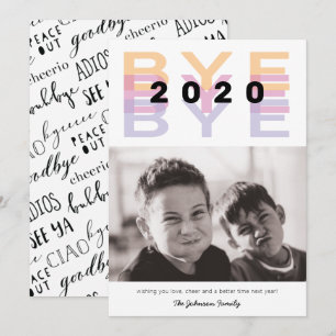 Funny "Bye 2020" Colorful Single Foto Feiertagskarte