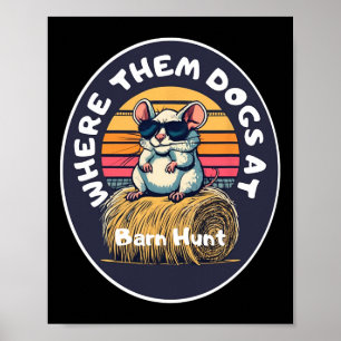 Funny Byrn Hunt - Niedliche Ratte mit Sungles auf  Poster
