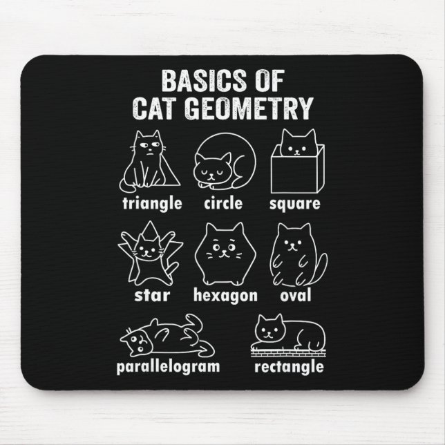 Funny Bysics Of Cat Geometry Byck To School Math T Mousepad (Vorne)
