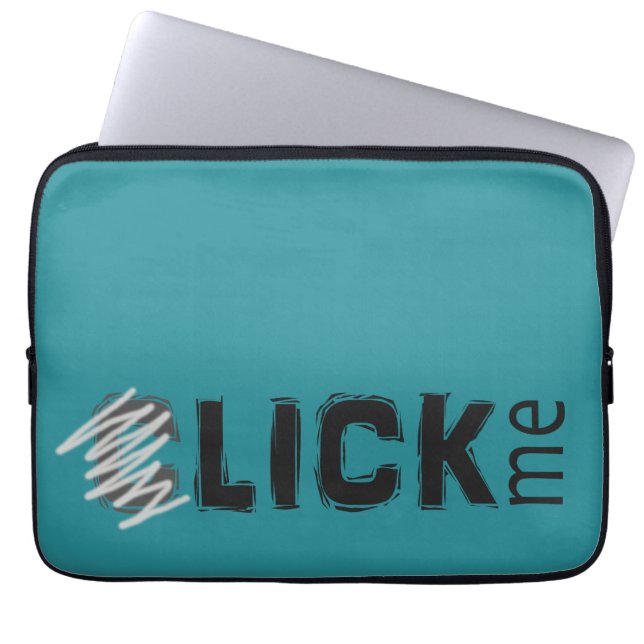 Funny (C)lick Me Ice Breakfast Dark Text Laptopschutzhülle (Vorderseite)