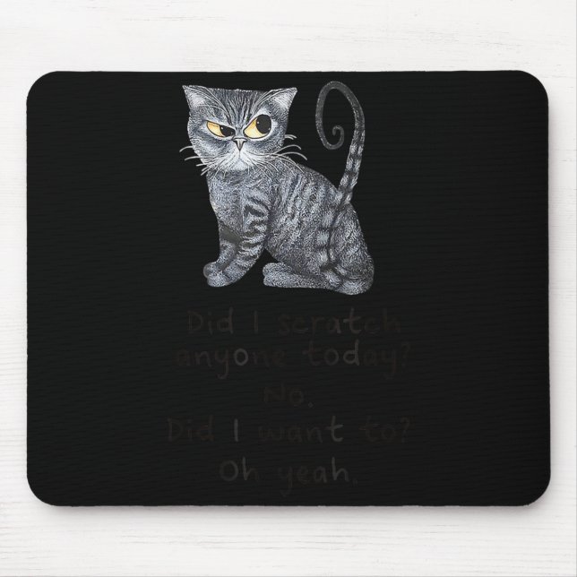 Funny Ca_ Sarcastic Cat Did I Scratched Anyone Tod Mousepad (Vorne)