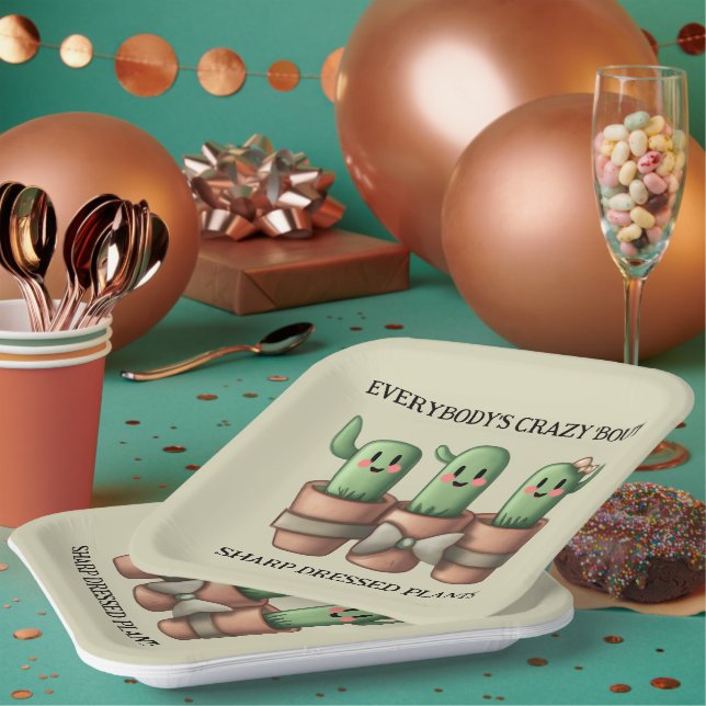 Funny Cacti Everybody's Crazy 'Bout Sharp ... Pappteller (Multi)