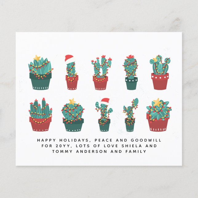 Funny Cacti Weihnachtskaktus Custom Annual Letter (Vorderseite)