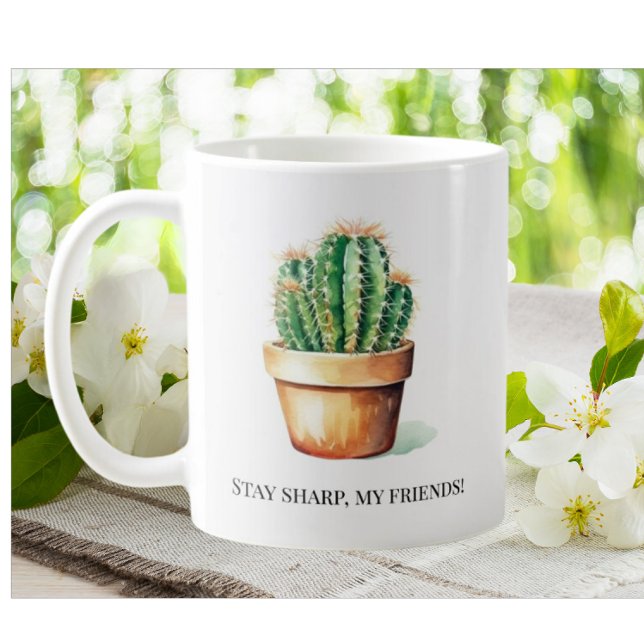 Funny Cactus Bleibe Sharp Garden House Pflanze Pot Kaffeetasse (Von Creator hochgeladen)