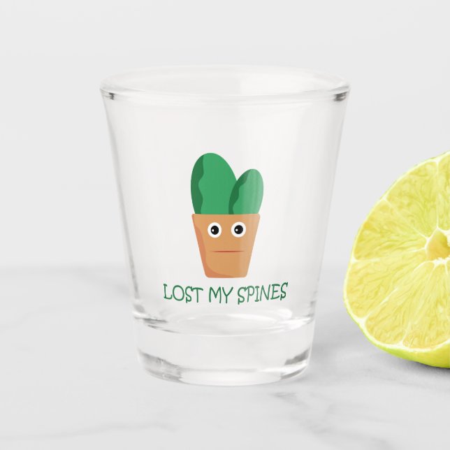 Funny cactus Cartoon Illustration Spaß  Schnapsglas (Vorderseite)