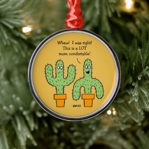 Funny Cactus Cartoon Texas Arizona Cacti Weihnacht Ornament Aus Metall