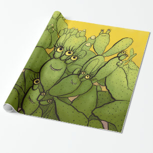 Funny Cactus Character Niedlich sukkulent Characte Geschenkpapier