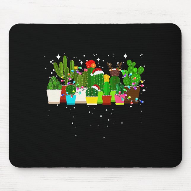 Funny Cactus Christmas Tree  Mousepad (Vorne)