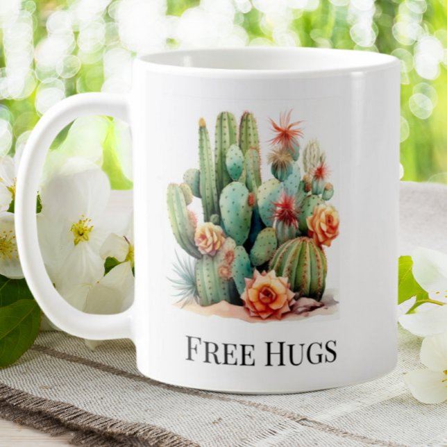 Funny Cactus Free Hugs Garden House Pflanze Pots Kaffeetasse (Von Creator hochgeladen)
