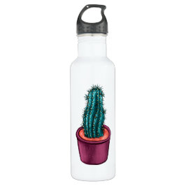 Funny Cactus in pot komischen Trippy Psychedelic Edelstahlflasche