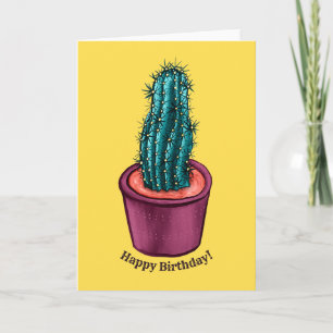 Funny Cactus Pot Trippy Psychedelic Birthday Feiertagskarte