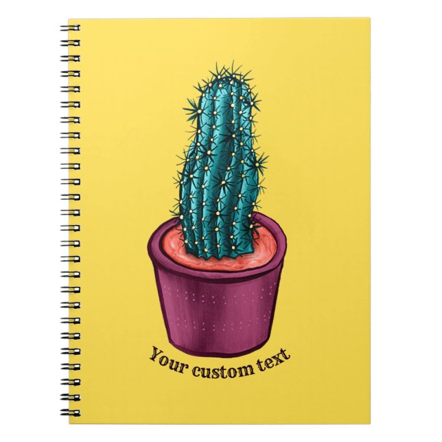 Funny Cactus Pot Trippy Psychedelic Prickly Hugs Notizblock (Vorderseite)