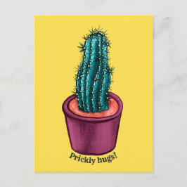 Funny Cactus Psychedelic Potted Sukkulent Pflanze Postkarte
