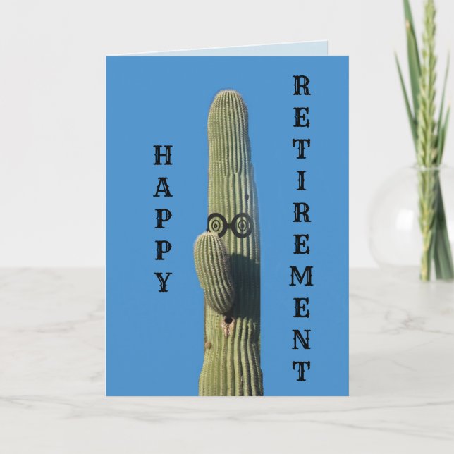 Funny Cactus Retirement Wishs Karte (Vorderseite)