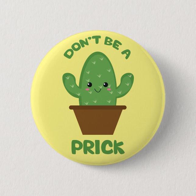 Funny Cactus Spaß Button (Vorderseite)